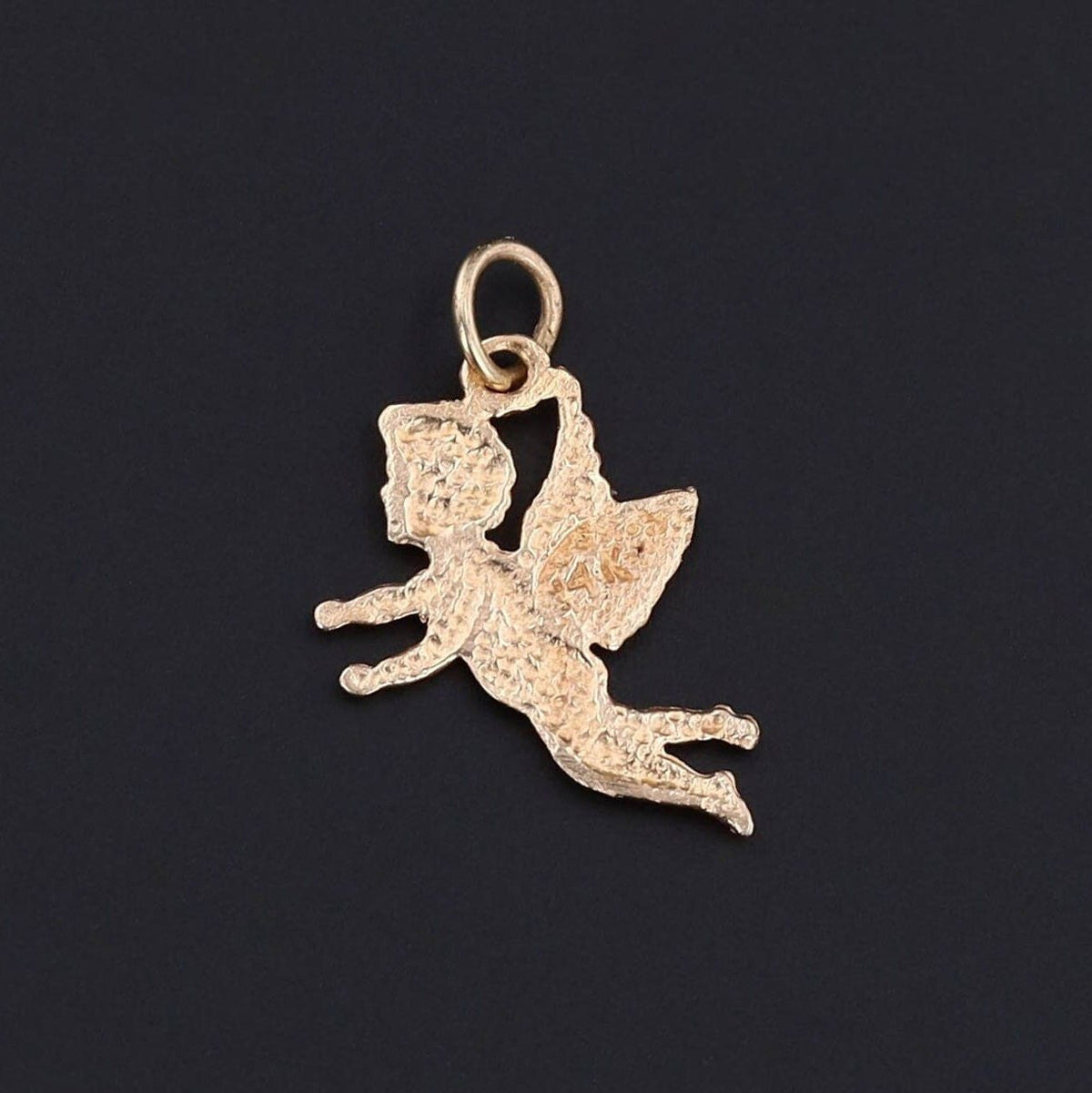 Vintage Cherub Charm | 14k Gold Charm - Trademark Antiques