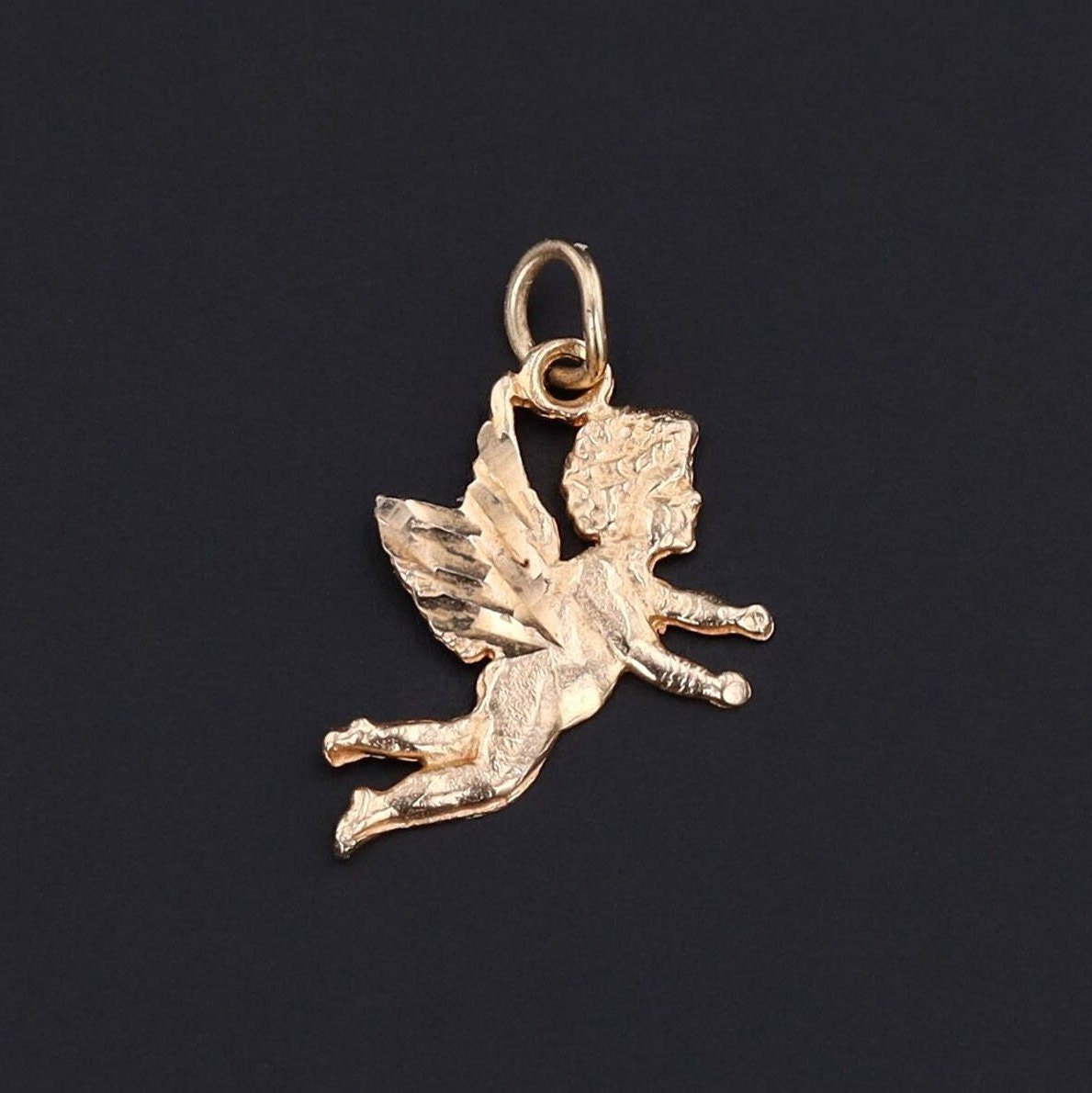 Vintage Cherub Charm | 14k Gold Charm - Trademark Antiques