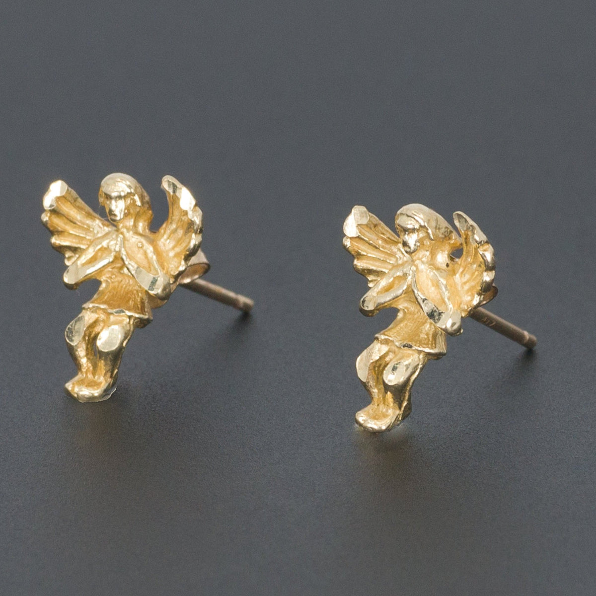 Vintage Cherub Earrings | Gold Cherub Earrings - Trademark Antiques
