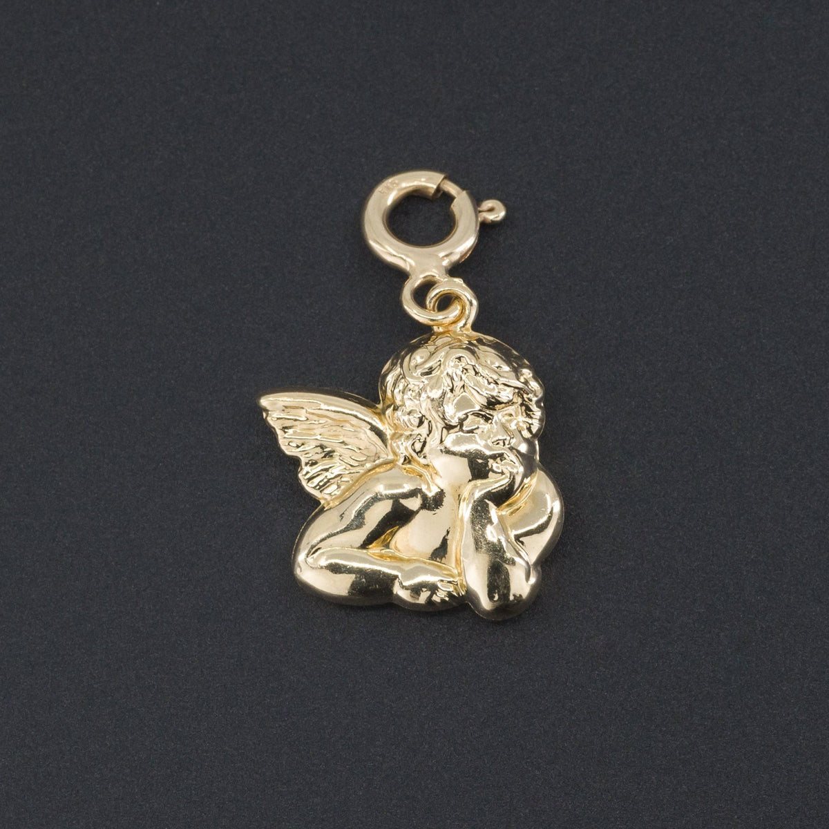 Vintage Cherub Pendant | Gold Cherub Pendant - Trademark Antiques