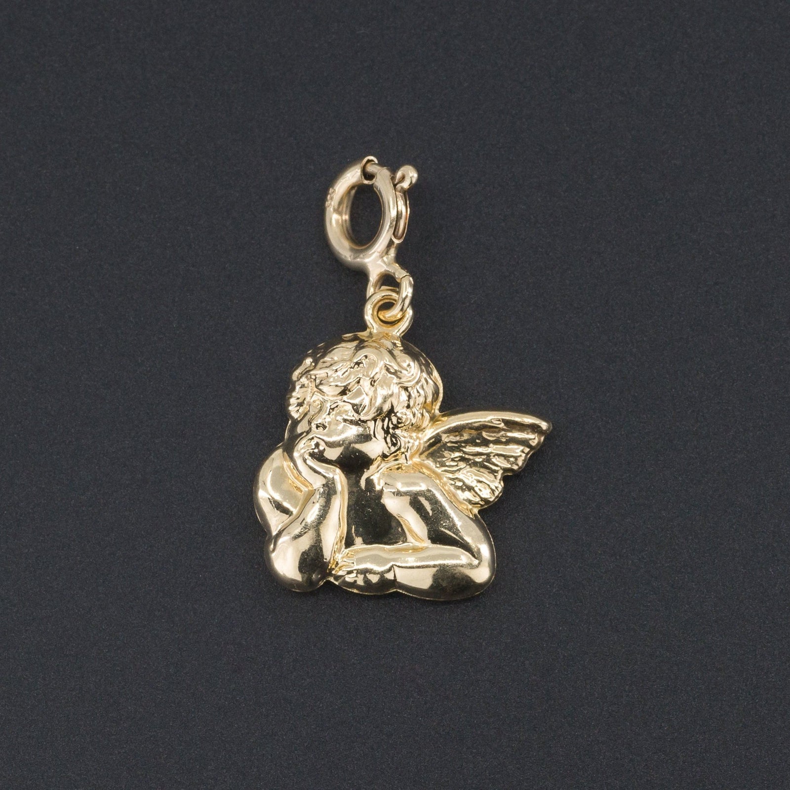 Vintage Cherub Pendant | Gold Cherub Pendant - Trademark Antiques