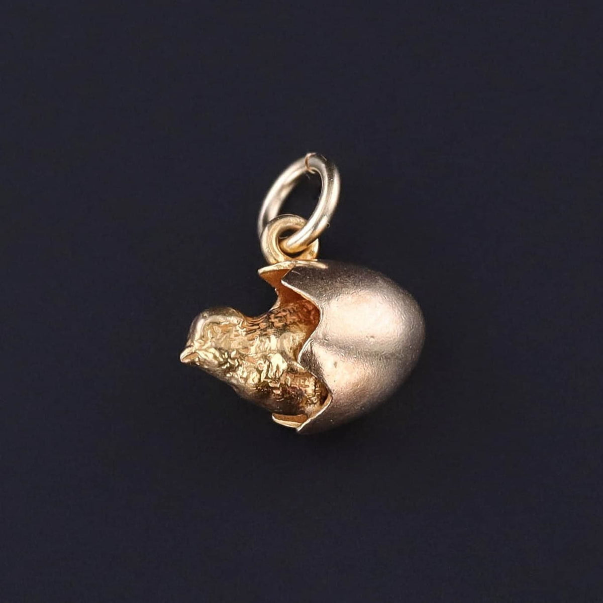 Vintage Chick in Egg Charm of 14k Gold - Trademark Antiques