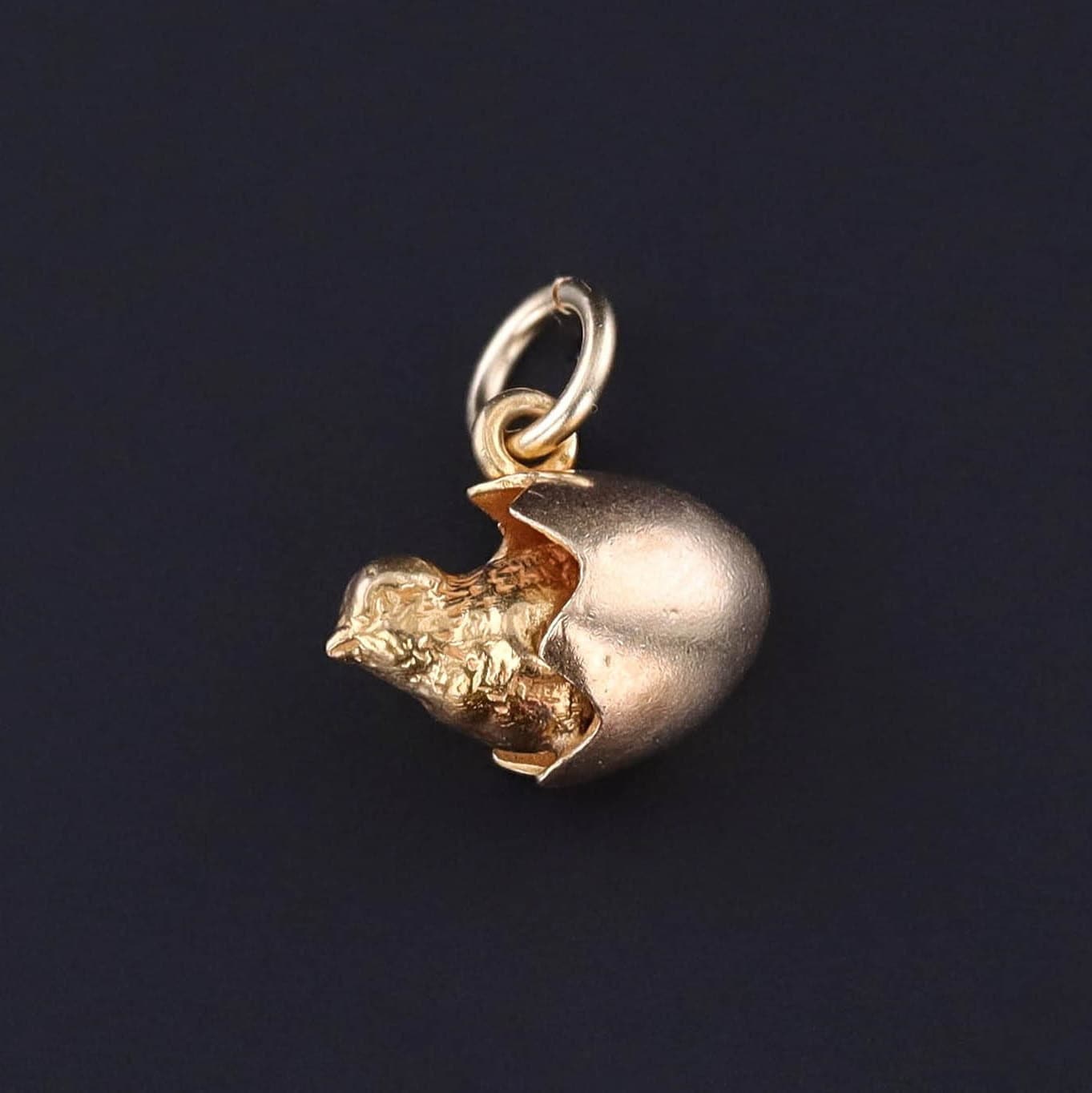 Vintage Chick in Egg Charm of 14k Gold - Trademark Antiques