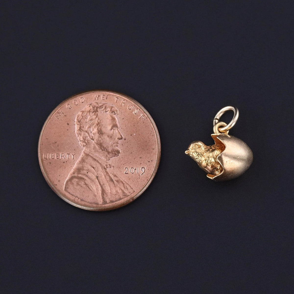 Vintage Chick in Egg Charm of 14k Gold - Trademark Antiques
