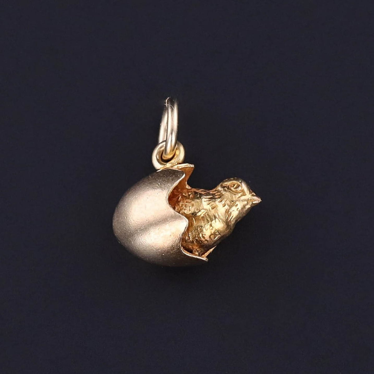 Vintage Chick in Egg Charm of 14k Gold - Trademark Antiques