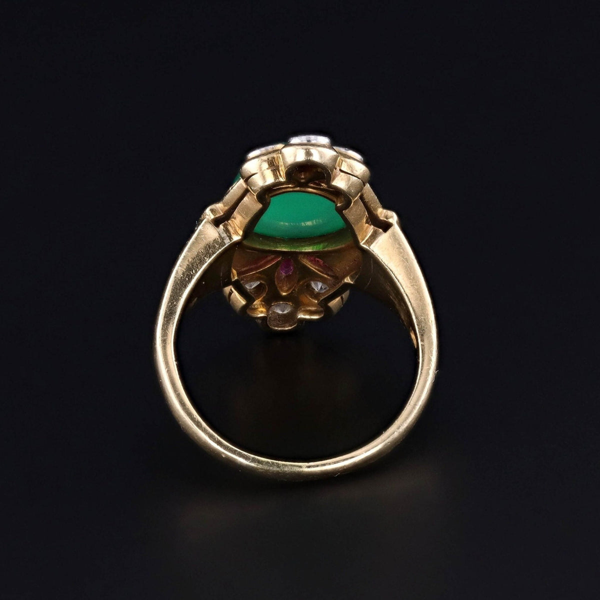 Vintage Chrysoprase Ring of 18k Gold - Trademark Antiques