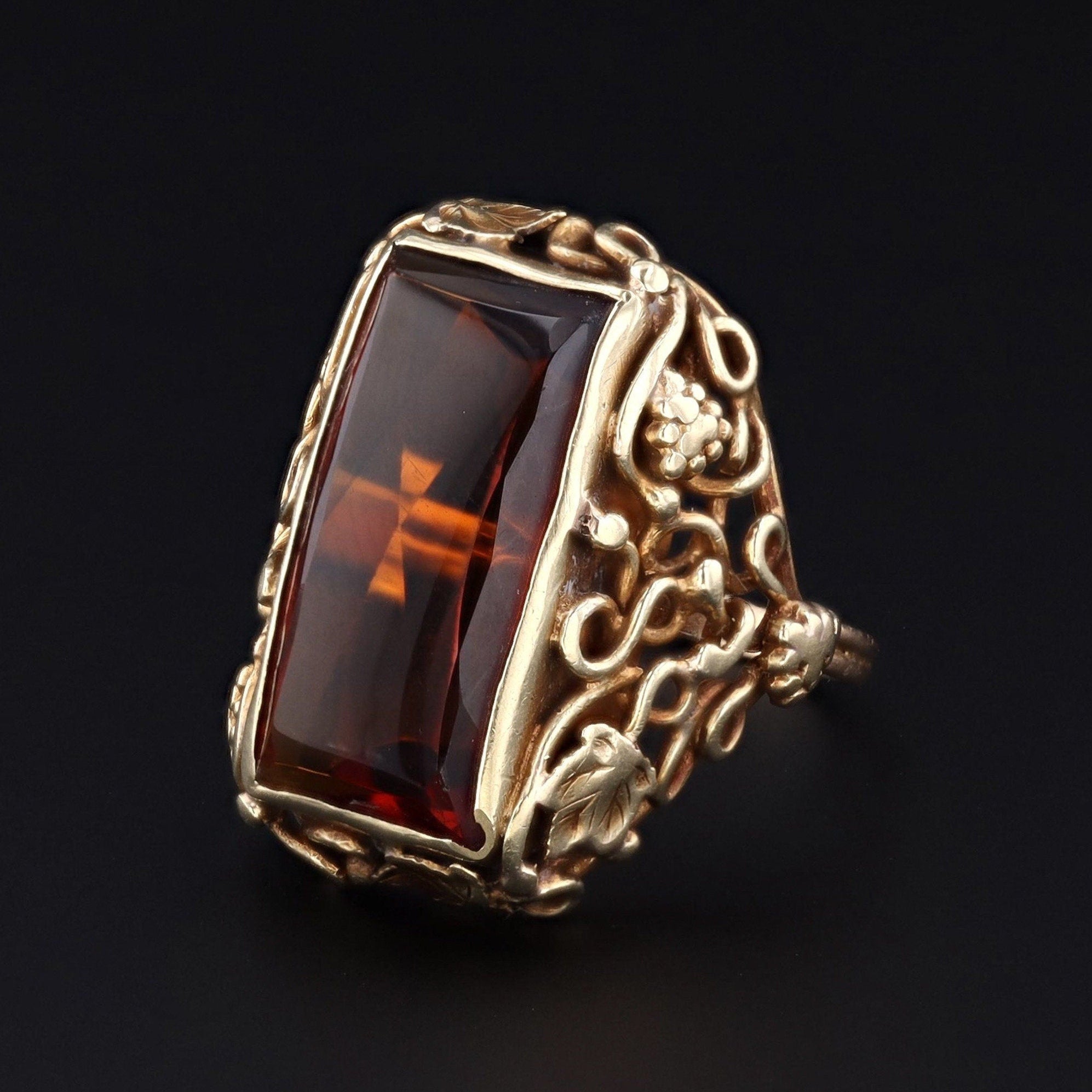 Vintage Citrine Ring of 14k Gold - Trademark Antiques