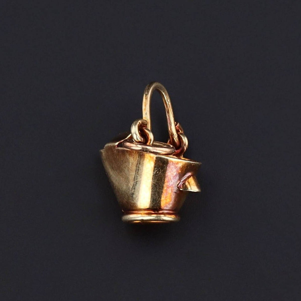 Vintage Coal Bucket Moveable Charm of 14k Gold - Trademark Antiques
