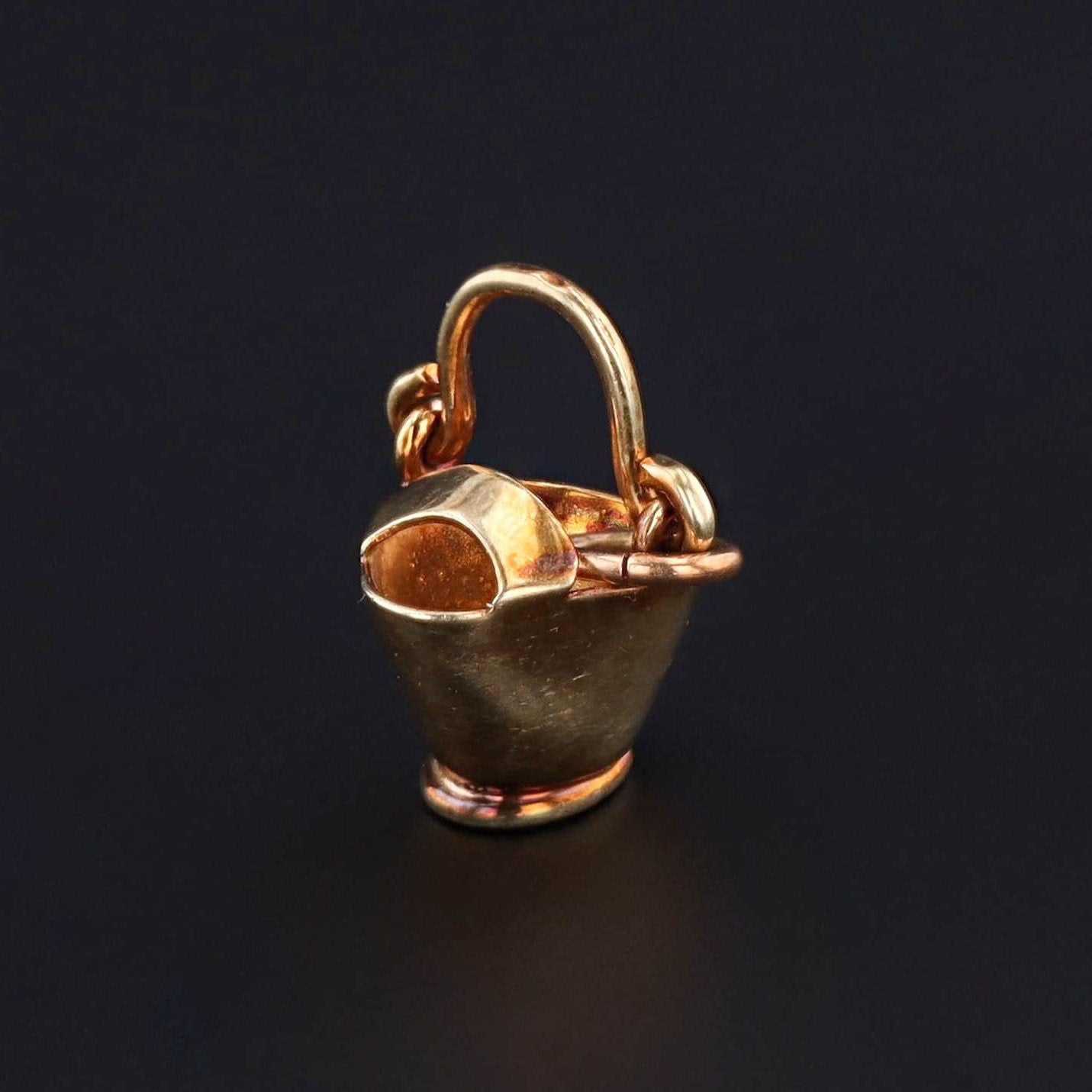 Vintage Coal Bucket Moveable Charm of 14k Gold - Trademark Antiques