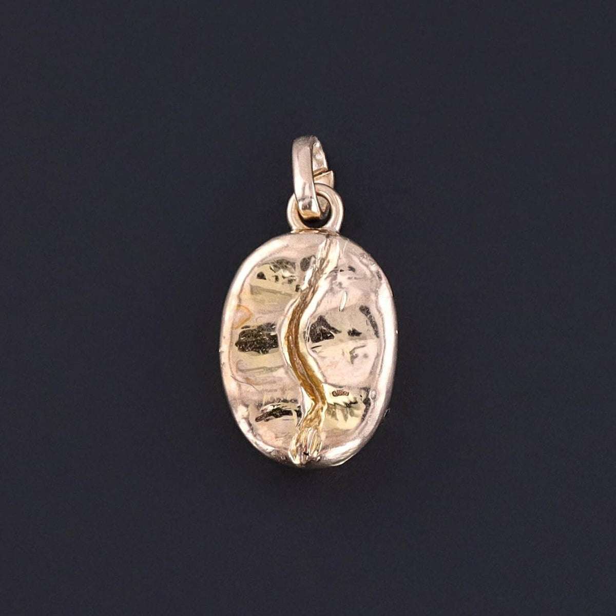 Vintage Coffee Bean Charm of 14k Gold - Trademark Antiques