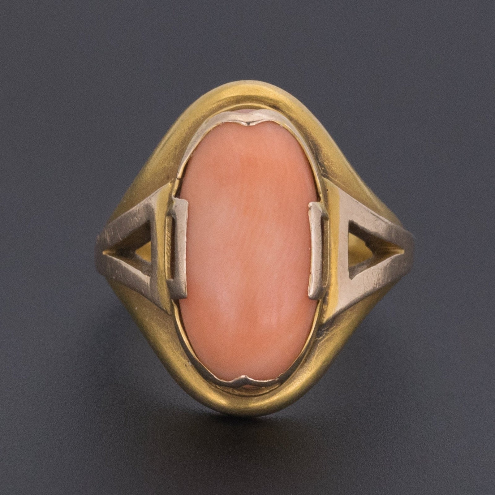 Vintage Coral Ring of 14k Gold - Trademark Antiques