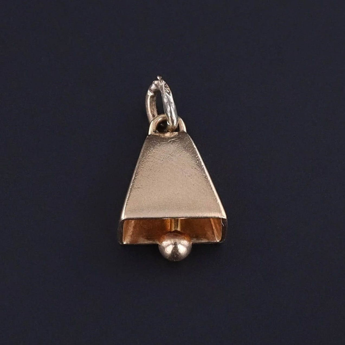 Vintage Cow Bell Charm of 14k Gold - Trademark Antiques