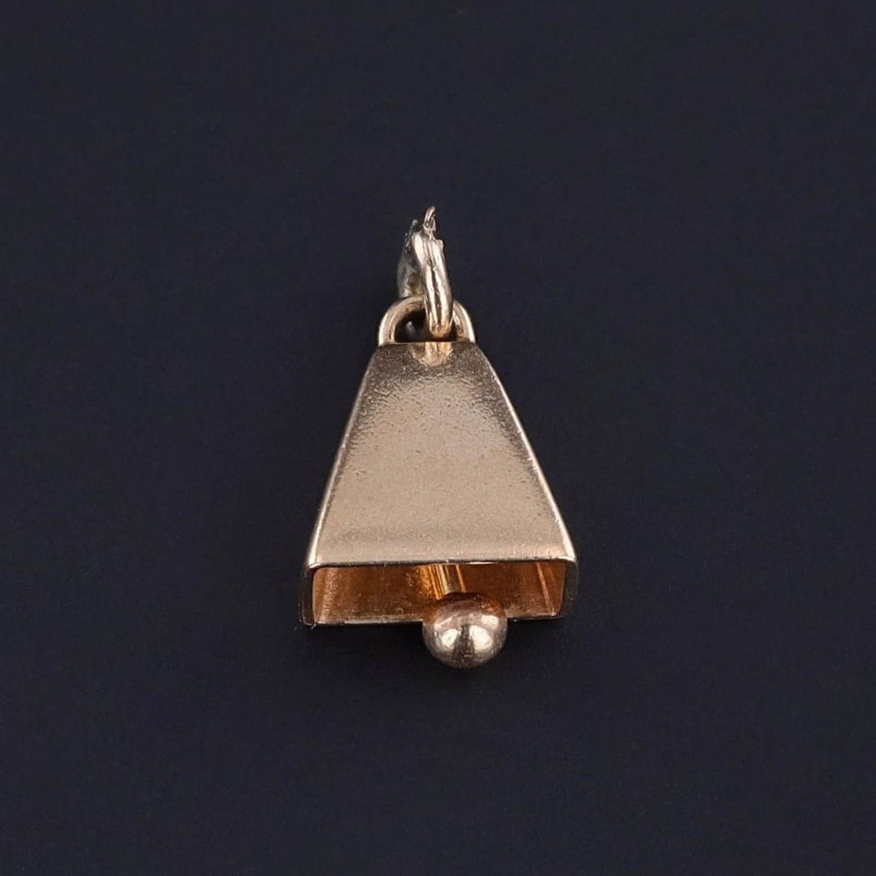 Vintage Cow Bell Charm of 14k Gold - Trademark Antiques