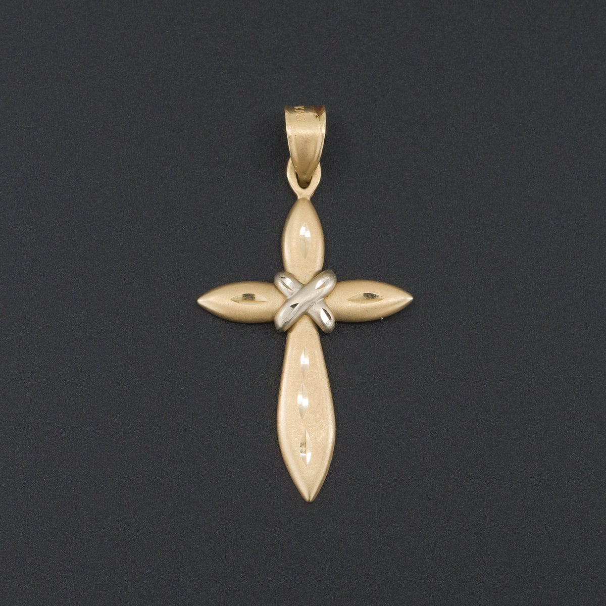 Vintage Cross Pendant | 14k Gold Cross Necklace - Trademark Antiques