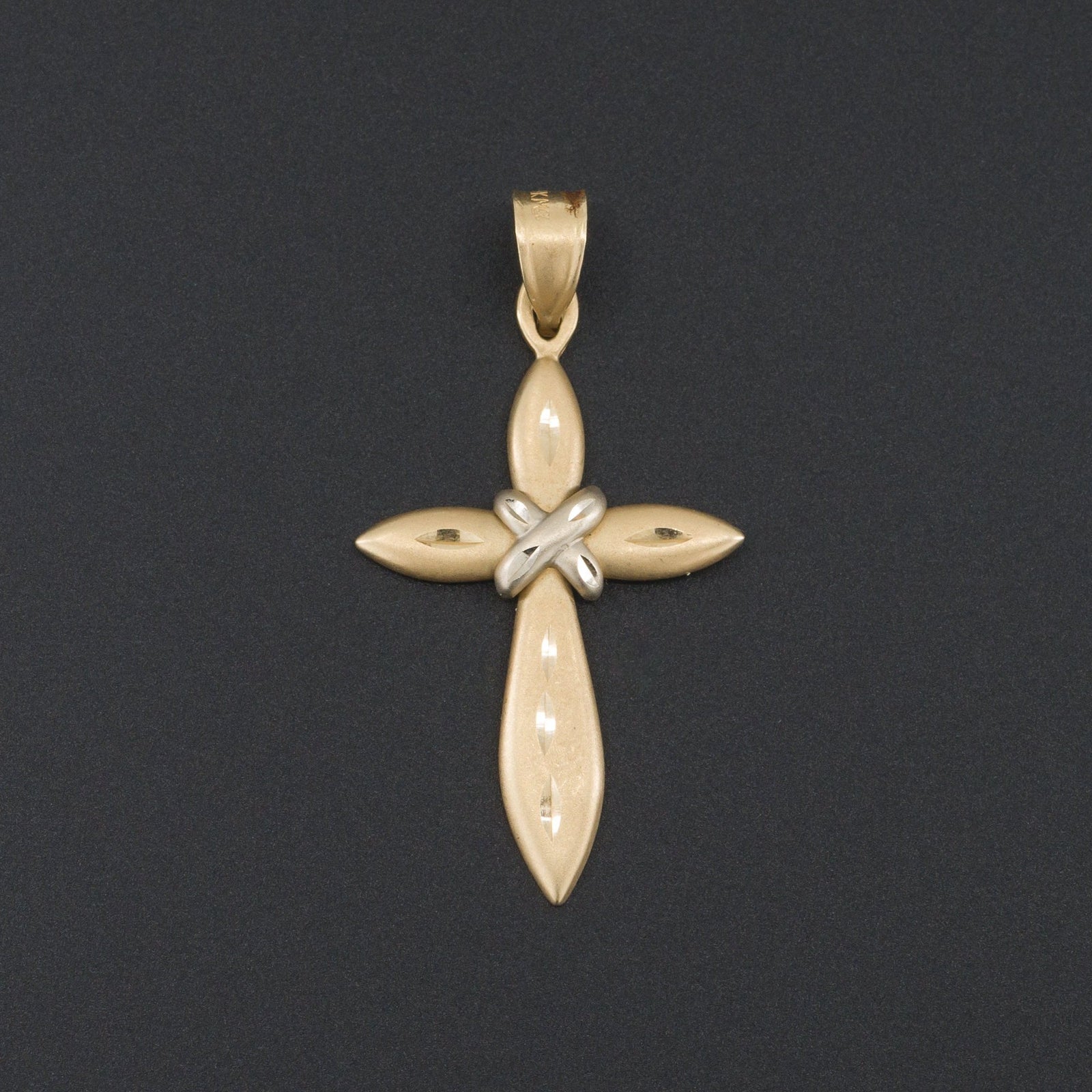 Vintage Cross Pendant | 14k Gold Cross Necklace - Trademark Antiques