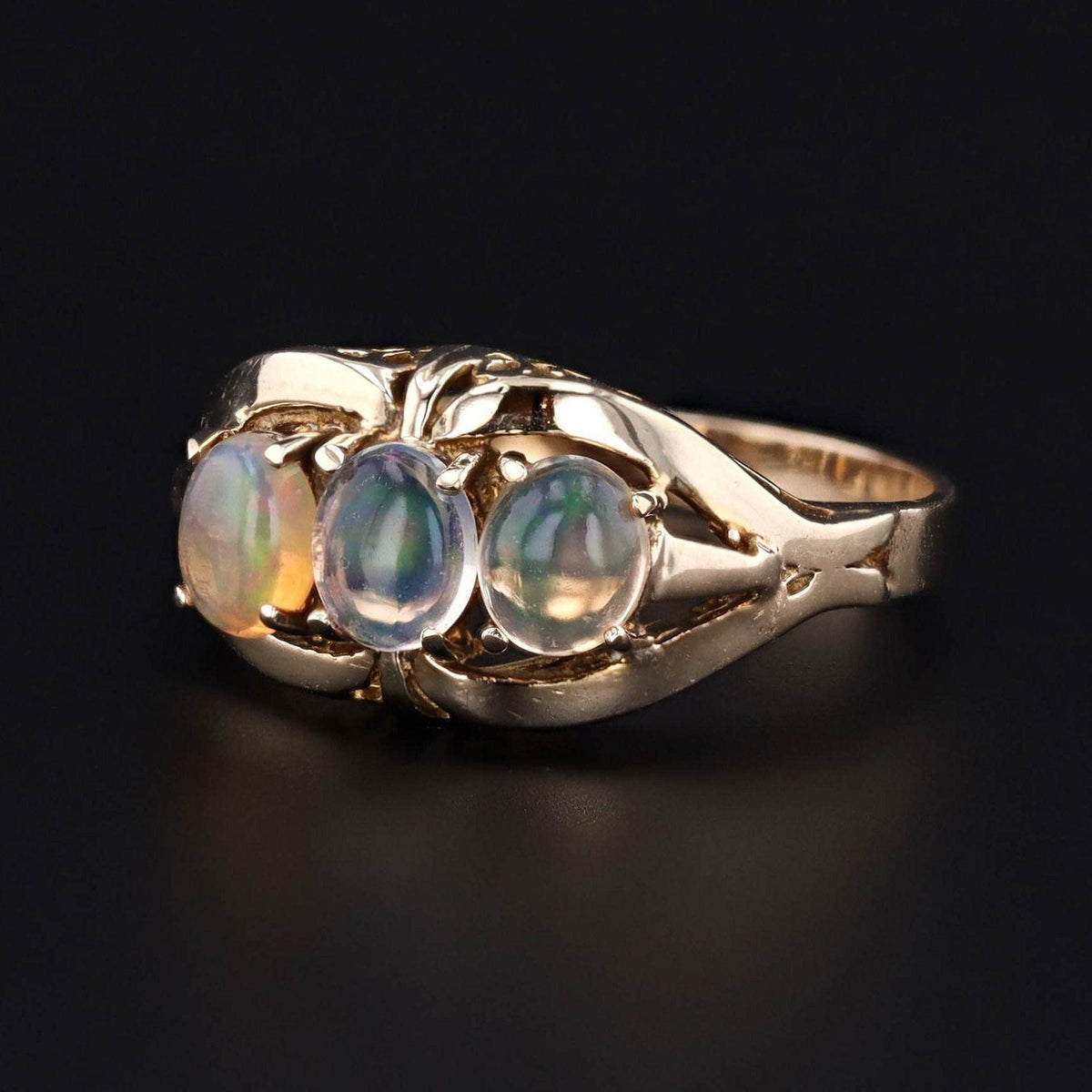 Vintage Crystal Opal Ring of 14k Gold - Trademark Antiques