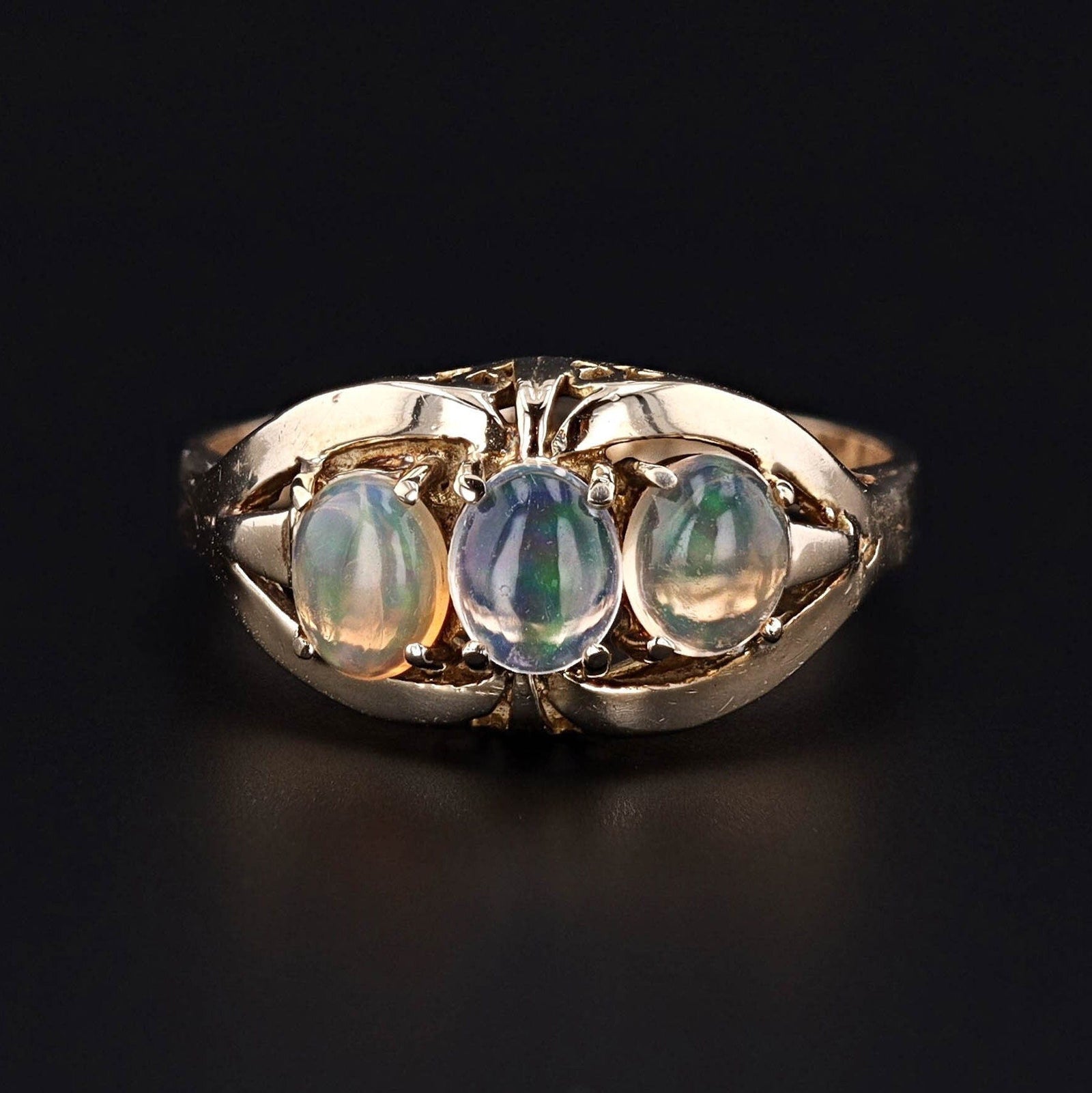 Vintage Crystal Opal Ring of 14k Gold - Trademark Antiques