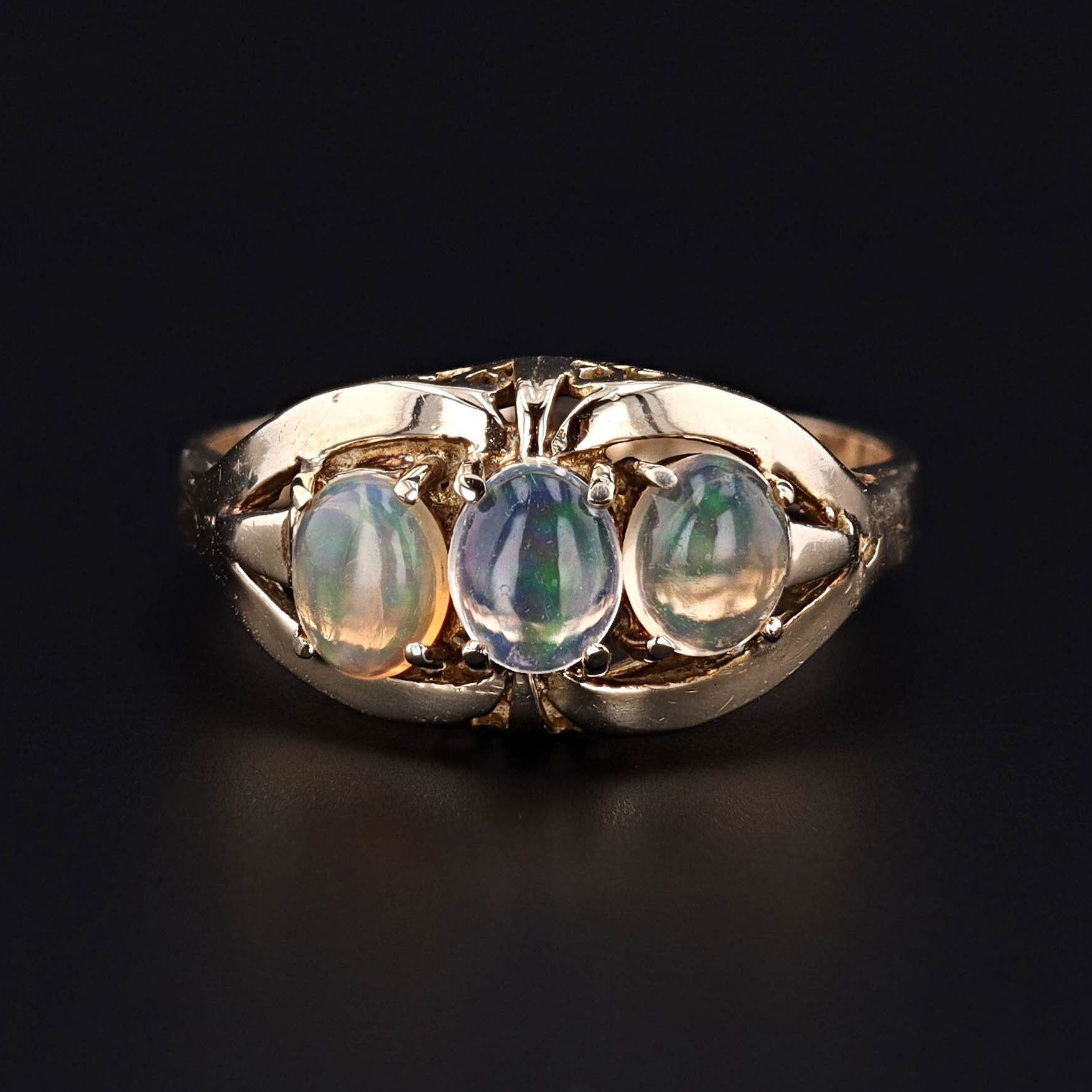 Vintage Crystal Opal Ring of 14k Gold - Trademark Antiques