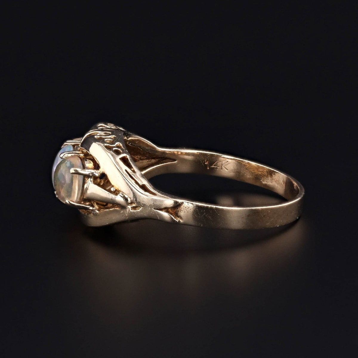 Vintage Crystal Opal Ring of 14k Gold - Trademark Antiques