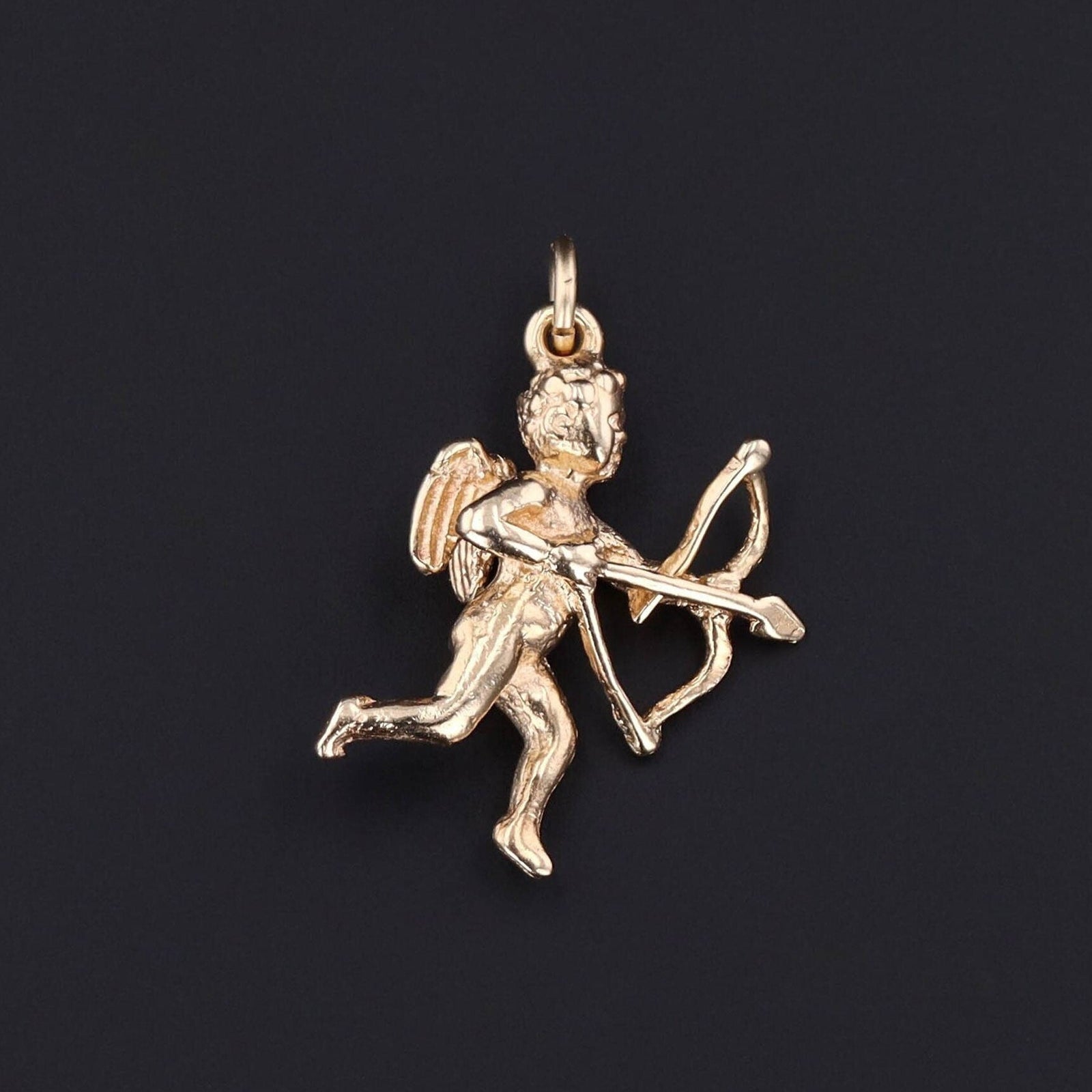 Vintage Cupid Pendant of 14k Gold - Trademark Antiques