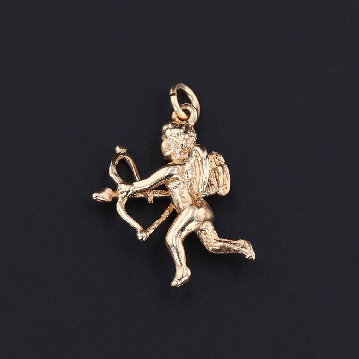 Vintage Cupid Pendant of 14k Gold - Trademark Antiques