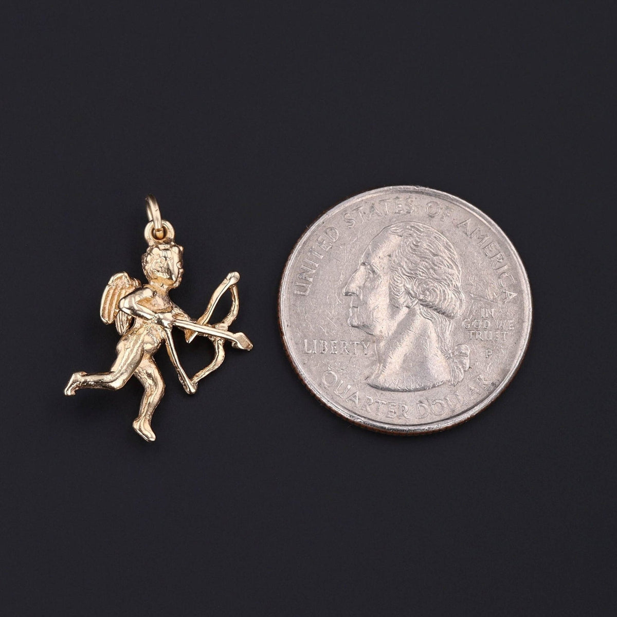 Vintage Cupid Pendant of 14k Gold - Trademark Antiques