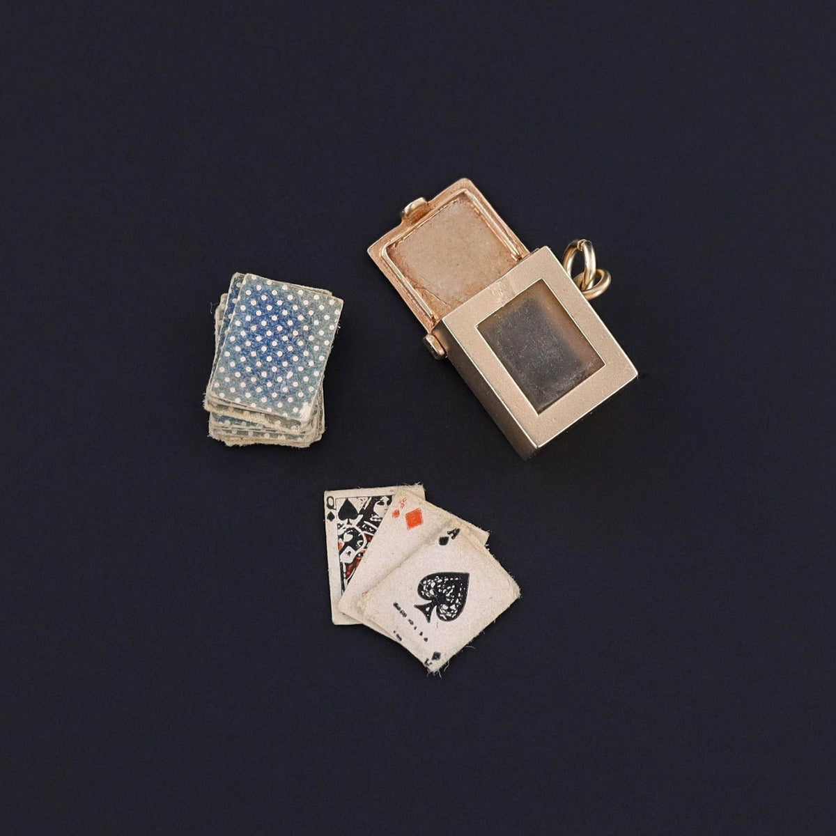 Vintage Deck of Playing Cards Charm of 14k Gold - Trademark Antiques