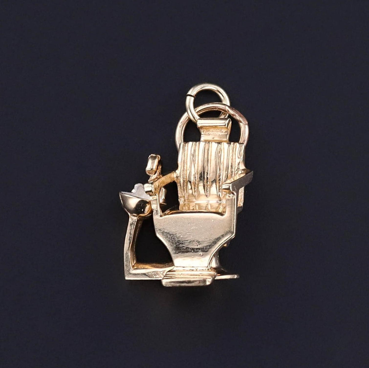 Vintage Dental Chair Charm of 14k Gold - Trademark Antiques
