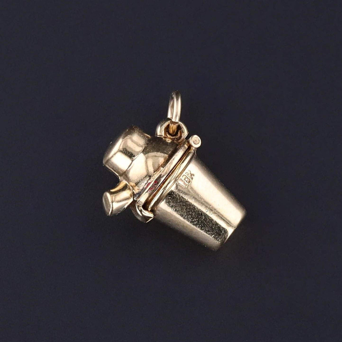 Vintage Devil in the Martini Shaker Charm of 10k Gold - Trademark Antiques