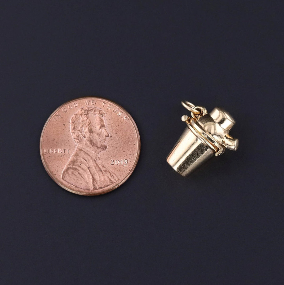 Vintage Devil in the Martini Shaker Charm of 10k Gold - Trademark Antiques