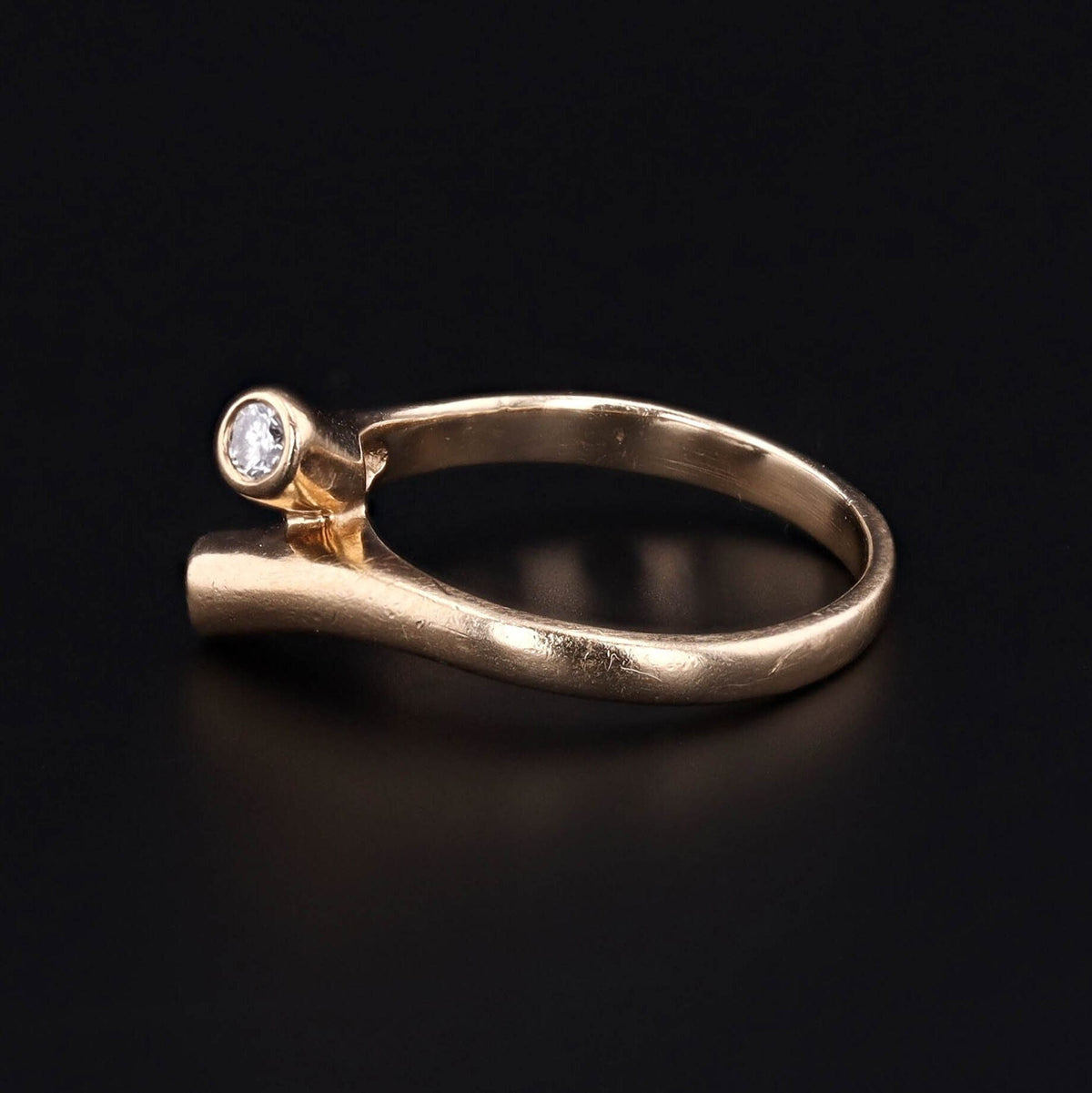 Vintage Diamond and 14k Gold Bypass Ring - Trademark Antiques