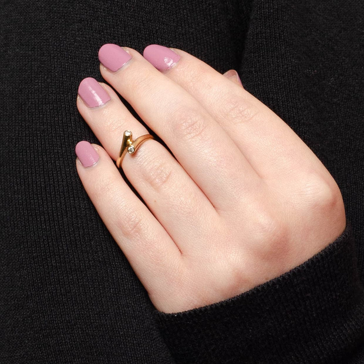 Vintage Diamond and 14k Gold Bypass Ring - Trademark Antiques
