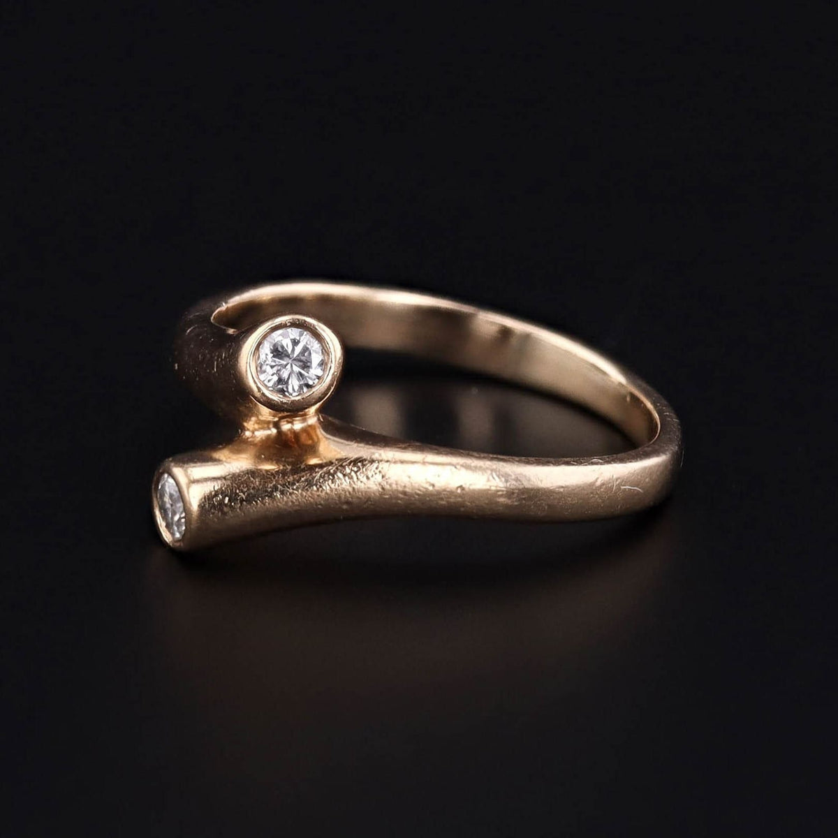 Vintage Diamond and 14k Gold Bypass Ring - Trademark Antiques