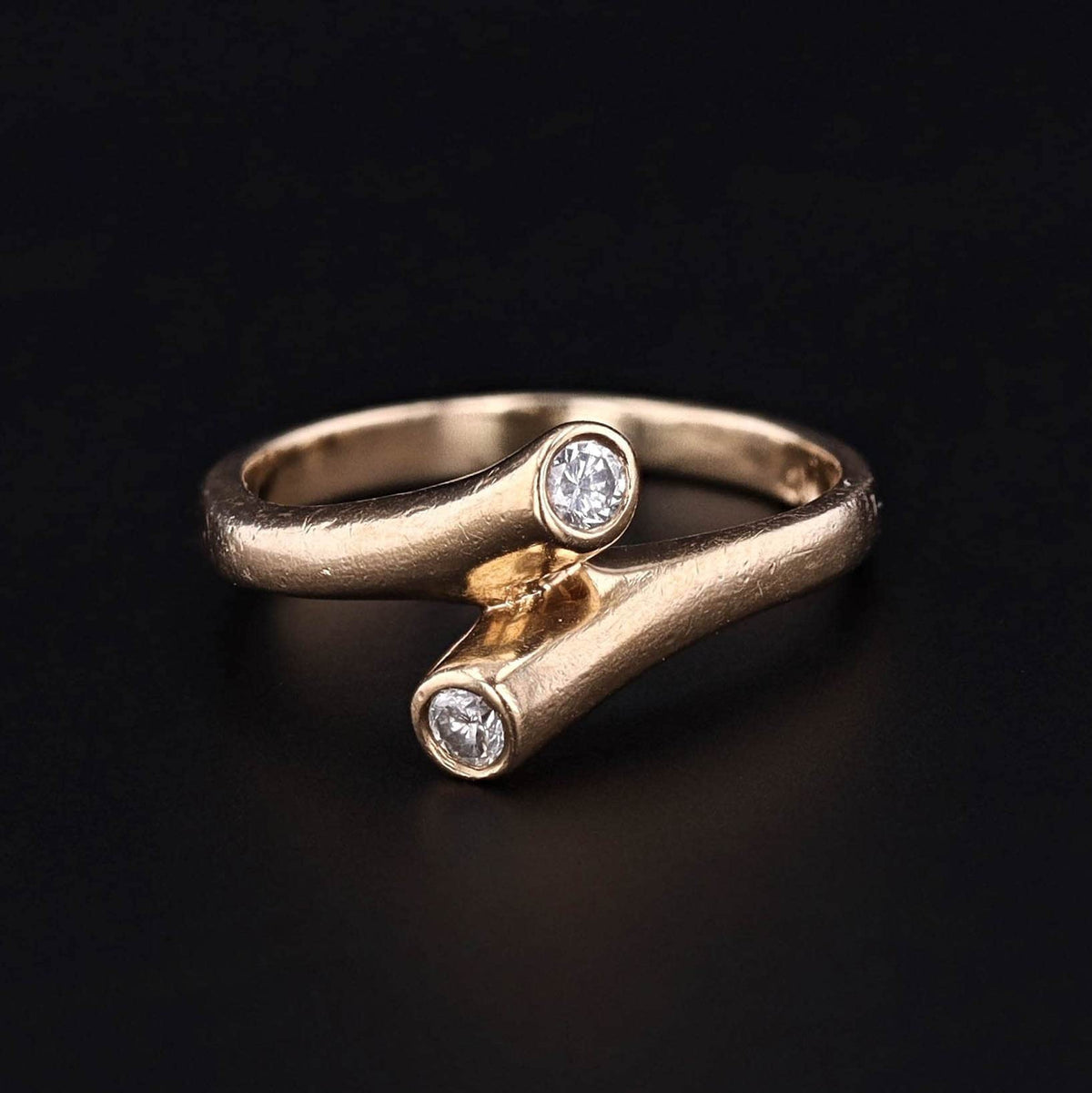 Vintage Diamond and 14k Gold Bypass Ring - Trademark Antiques
