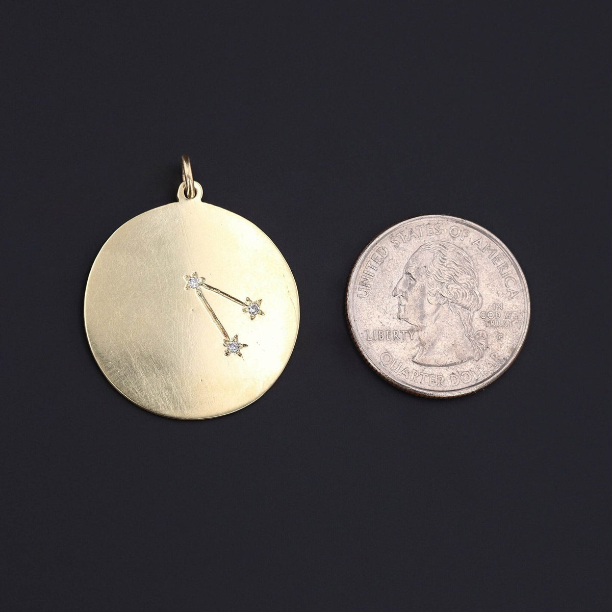 Vintage Diamond Aries Zodiac Pendant of 14k Gold - Trademark Antiques