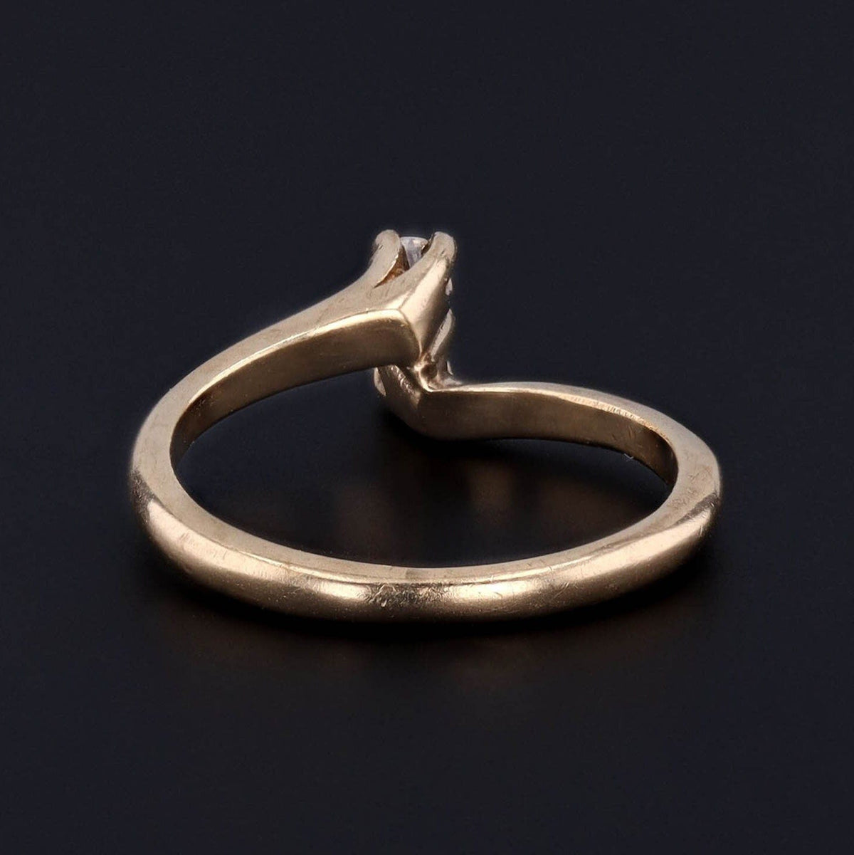 Vintage Diamond Bypass Ring of 10k Gold - Trademark Antiques