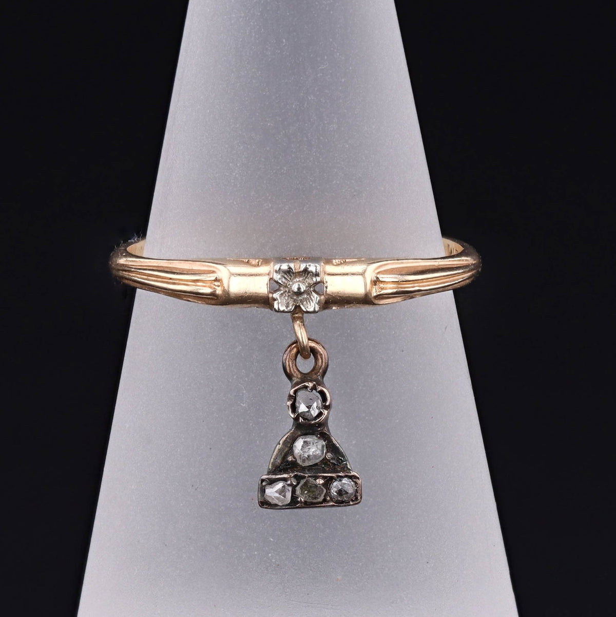 Vintage Diamond Charm Ring of 14k Gold - Trademark Antiques