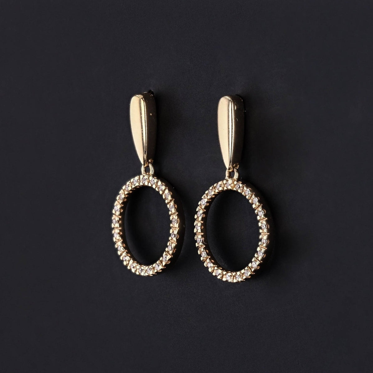 Vintage Diamond Circle Earrings of 14k Gold - Trademark Antiques