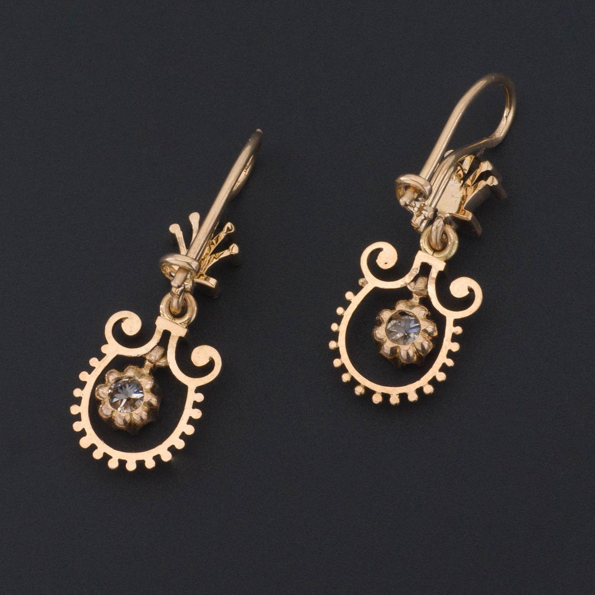 Vintage Diamond Earrings | Diamond Dangle Earrings - Trademark Antiques