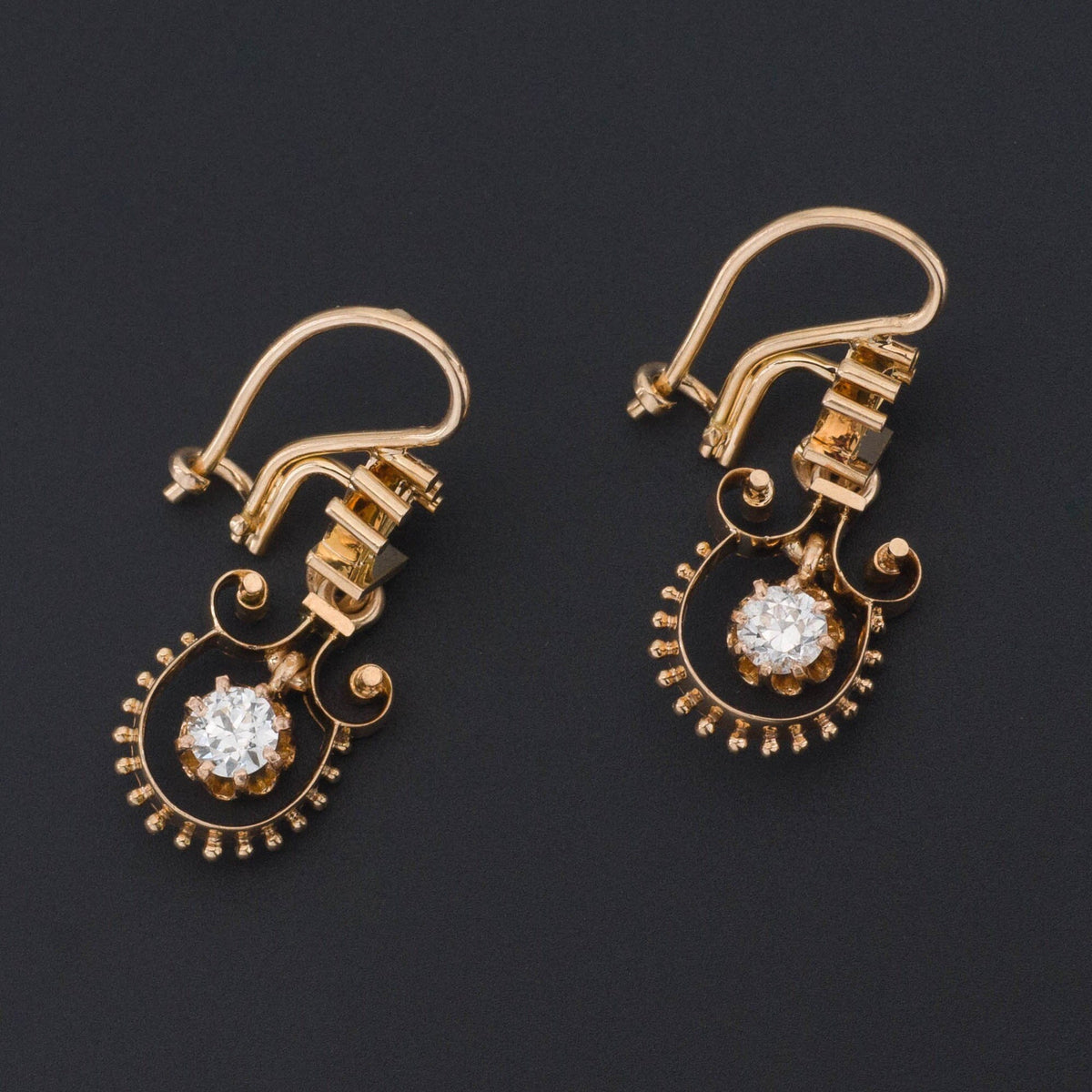Vintage Diamond Earrings | Diamond Dangle Earrings - Trademark Antiques