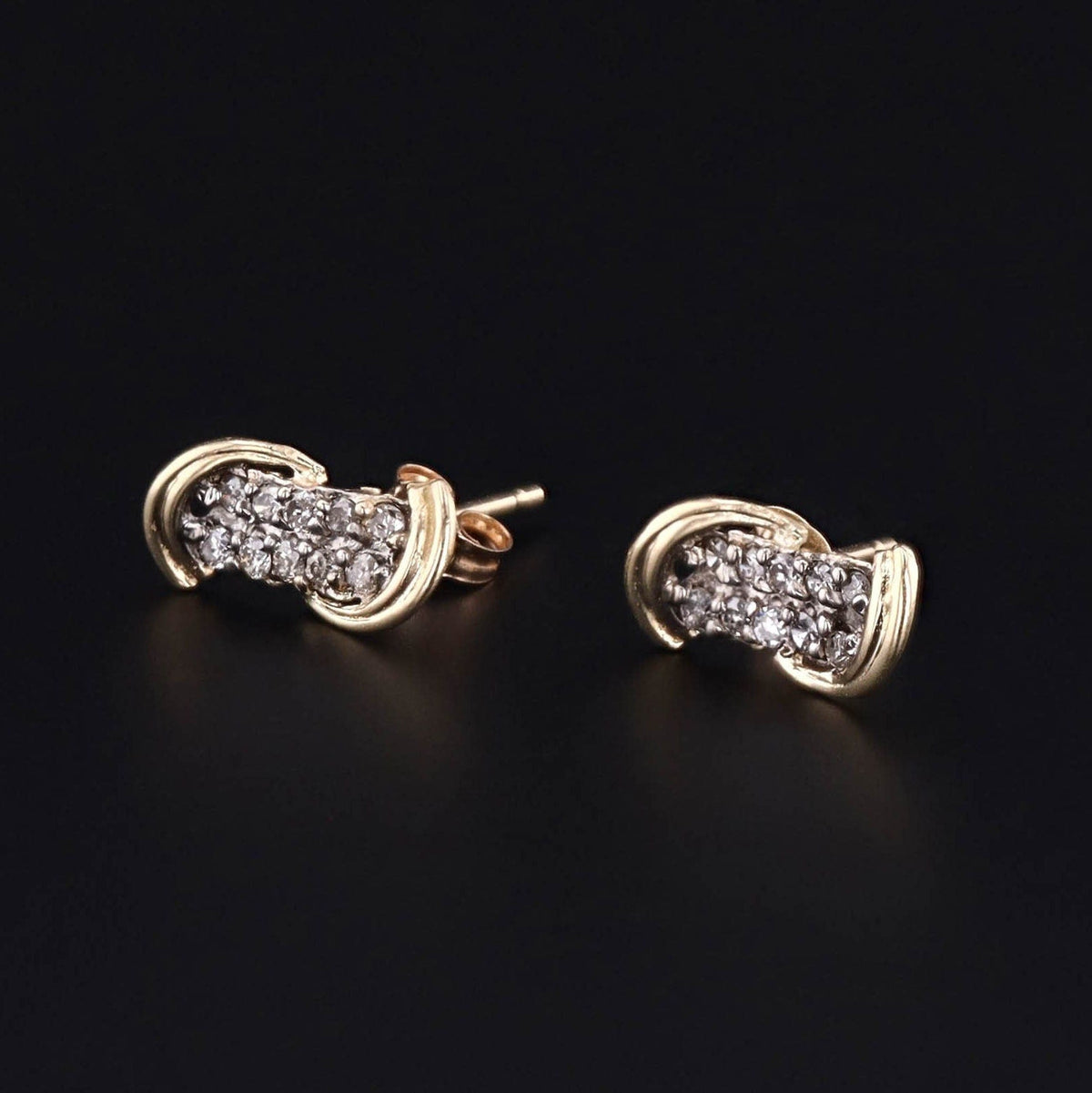 Vintage Diamond Earrings of 14k Gold - Trademark Antiques