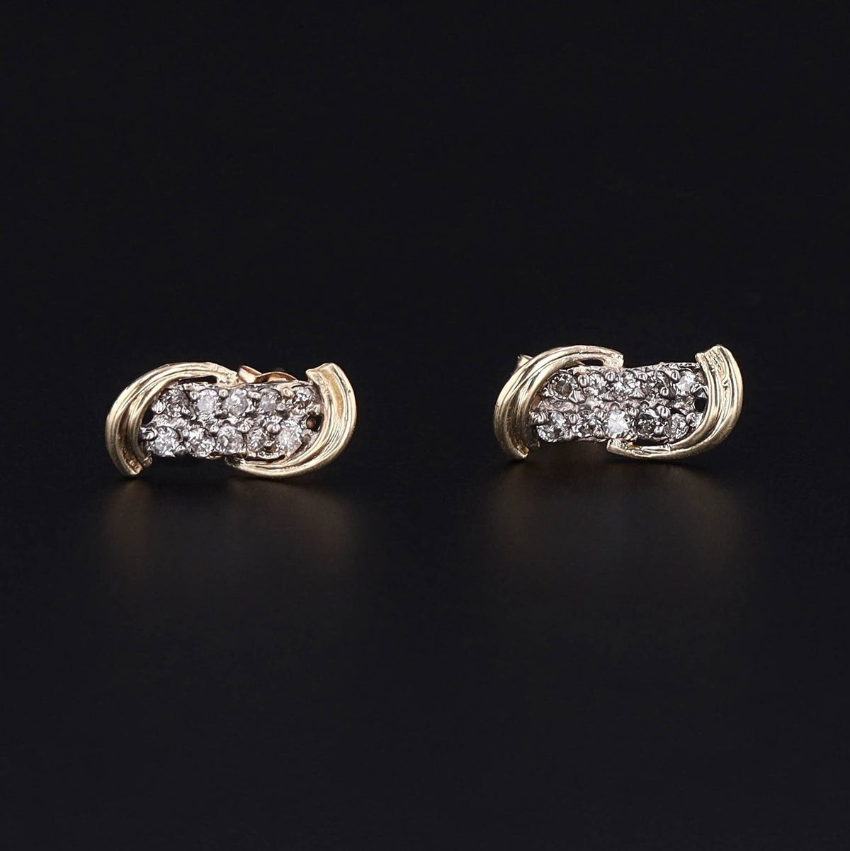 Vintage Diamond Earrings of 14k Gold - Trademark Antiques