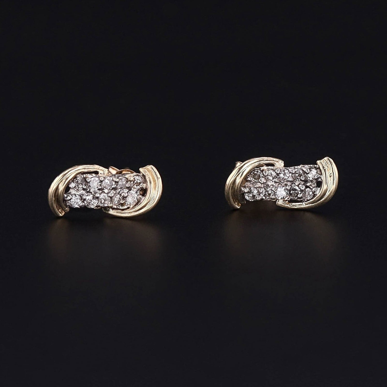 Vintage Diamond Earrings of 14k Gold - Trademark Antiques
