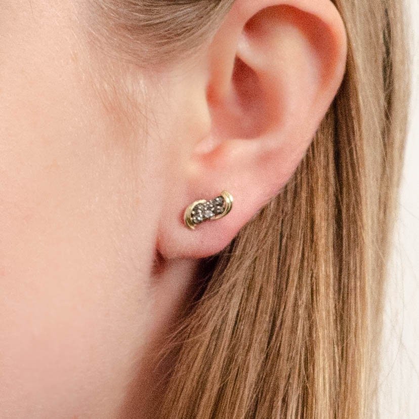 Vintage Diamond Earrings of 14k Gold - Trademark Antiques