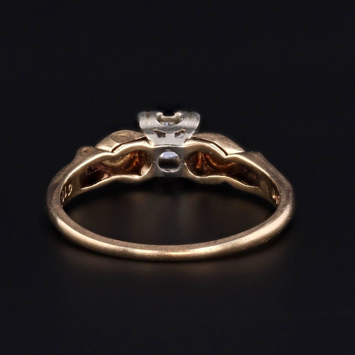 Vintage Diamond Engagement Ring of 14k Gold - Trademark Antiques