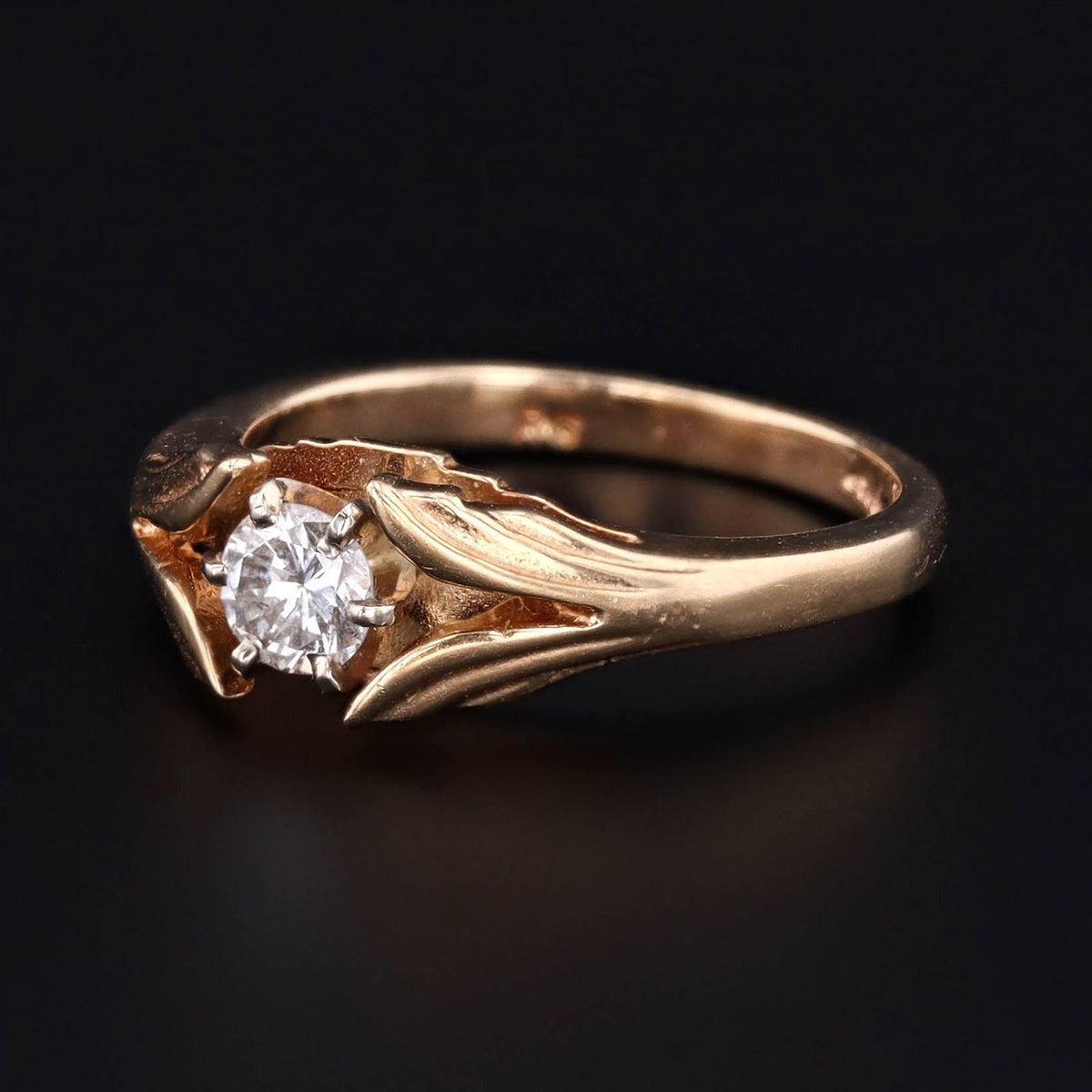 Vintage Diamond Engagement Ring of 14k Gold - Trademark Antiques