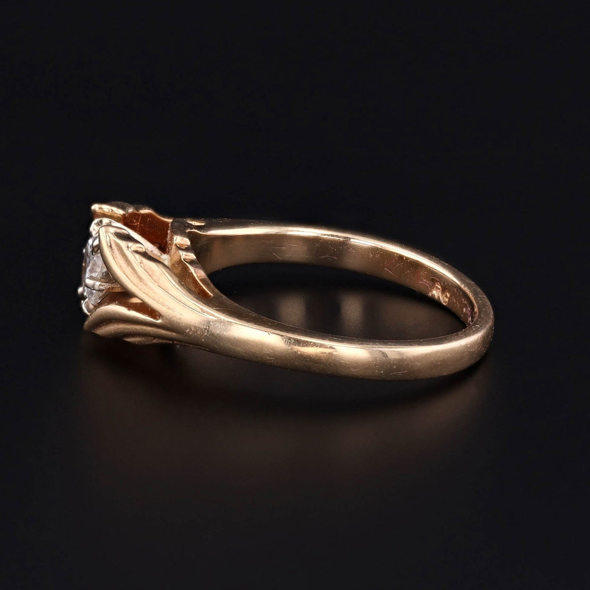 Vintage Diamond Engagement Ring of 14k Gold - Trademark Antiques