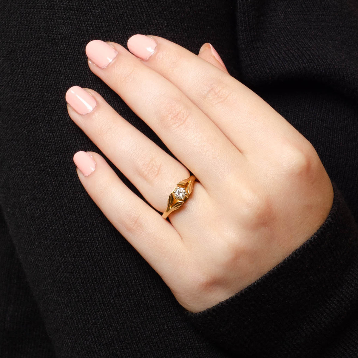 Vintage Diamond Engagement Ring of 14k Gold - Trademark Antiques