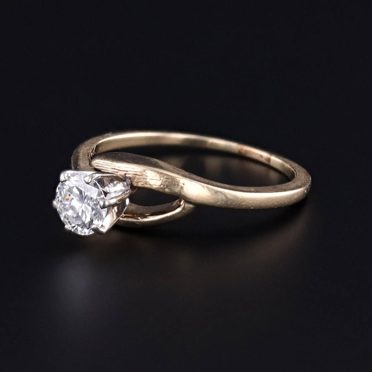 Vintage Diamond Engagement Ring of 14k Gold - Trademark Antiques