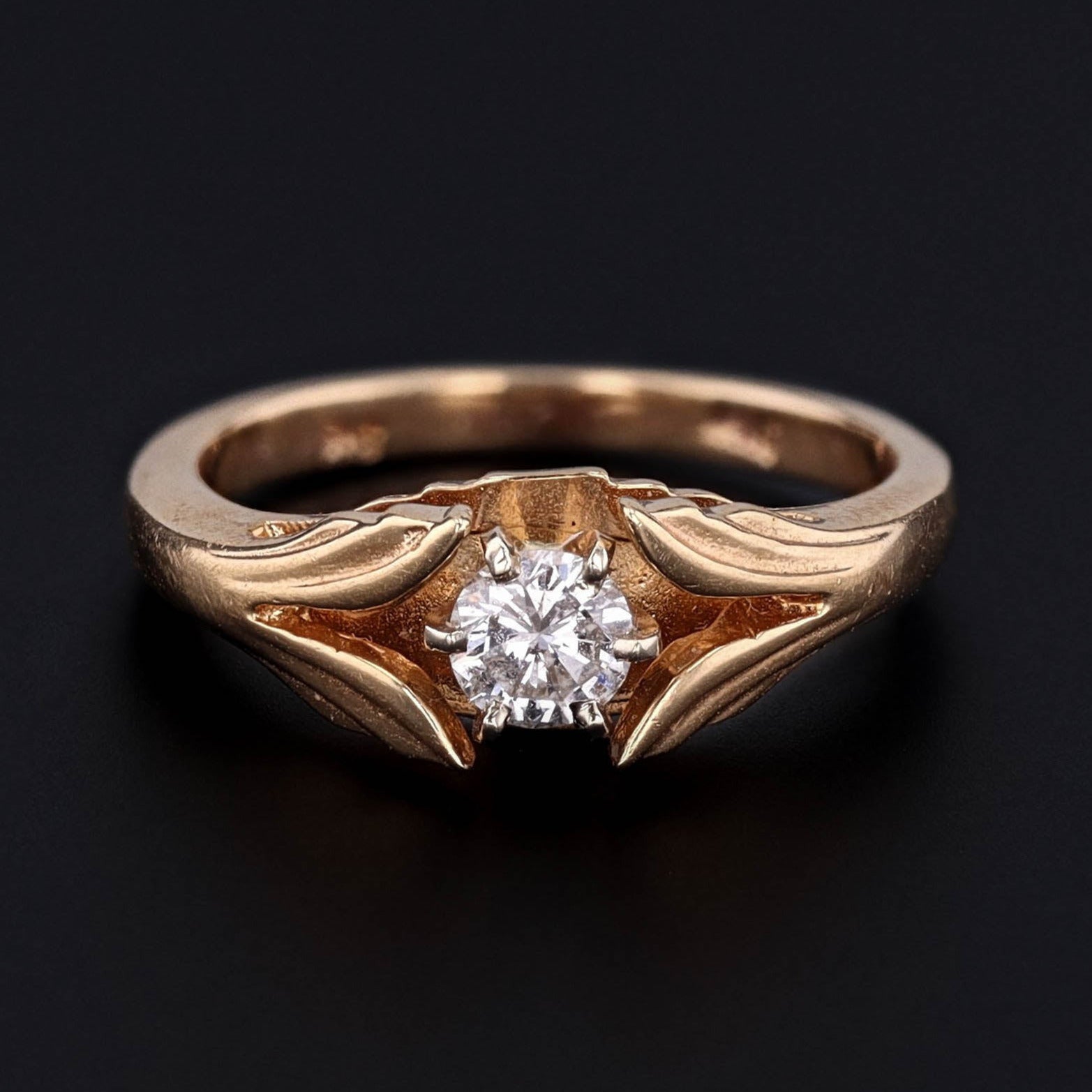 Vintage Diamond Engagement Ring of 14k Gold - Trademark Antiques